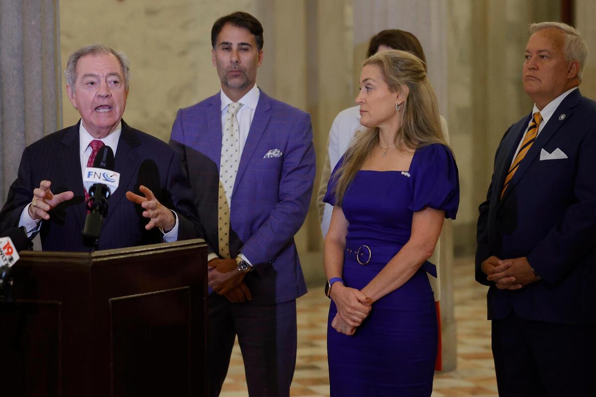 South Carolina Senator Dick Harpootlian speaks about the Richland 1 school district before he and colleagues deliver a letter asking for an Investigator General inquiry of school district on Tuesday, October 31, 2023. Harpootlian also suggested combining the Richland 1 and Richland 2 school districts would help alleviate issues in the school district.