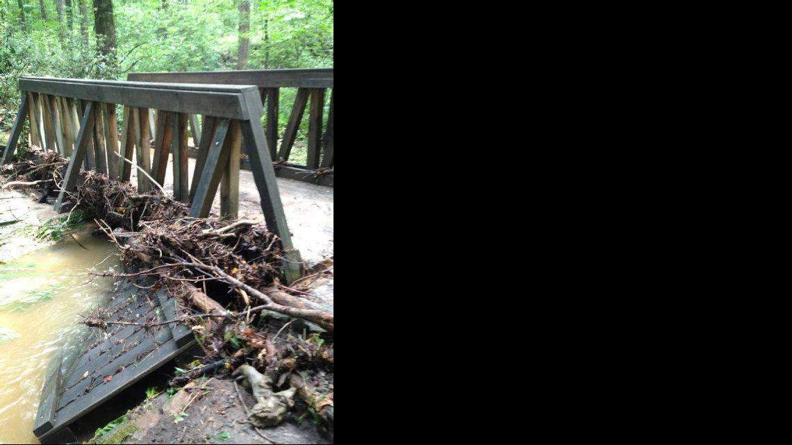 Recent rainfall caused extensive damage to the SC Botanical Garden in Clemson, SC, as seen in these photographs taken July 13, 2013.