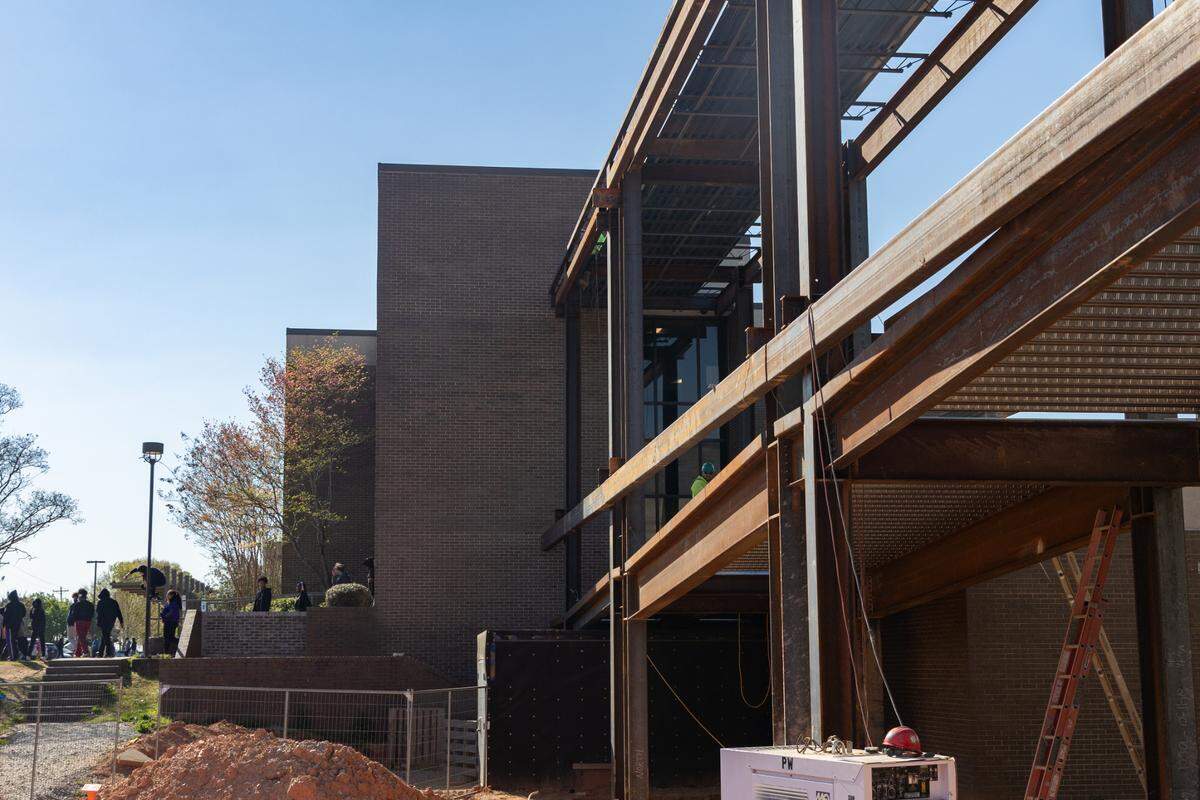 Irmo High School is under construction on Thursday, March 27, 2025. The new east wing of the complex will add new class rooms, a media center, dining area and offices for faculty and staff.