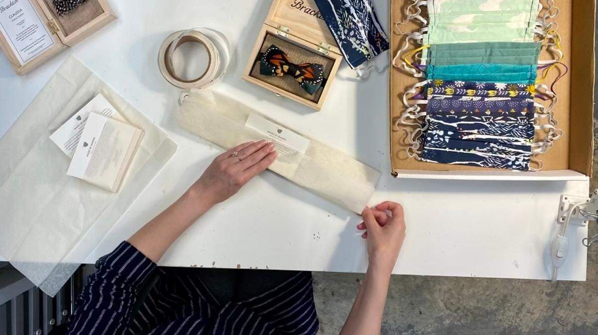 Brackish Bow Ties, based in Charleston, has been making and donating face masks to health care workers and customers amid the coronavirus pandemic. The company was honored by President Donald Trump at the White House.