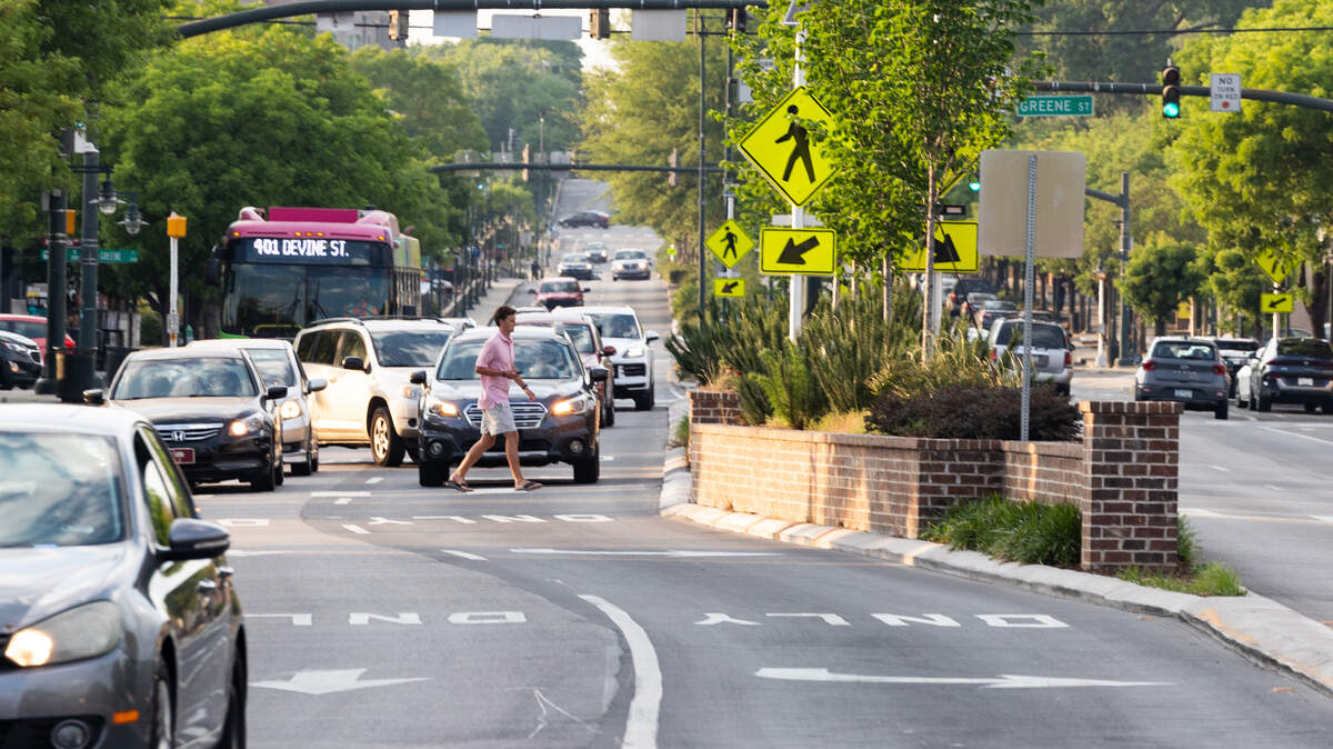 Five Points in Columbia, South Carolina on Thursday, April 23, 2026.