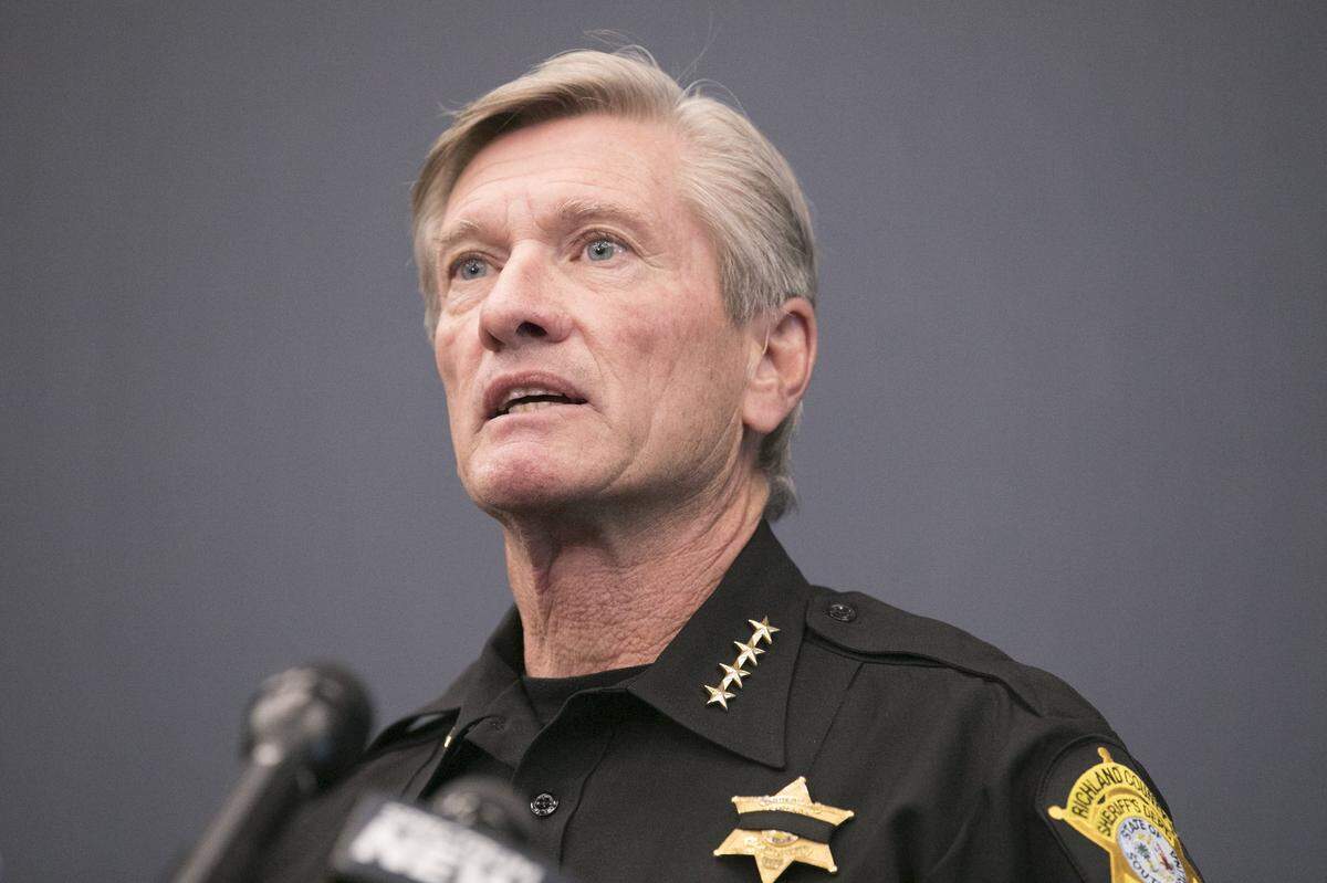 Richland County Sheriff Leon Lott, seen in this file photo, holds a press conference.