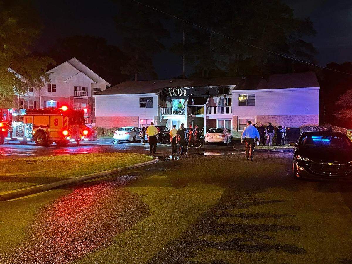 An apartment building was damaged by fire.