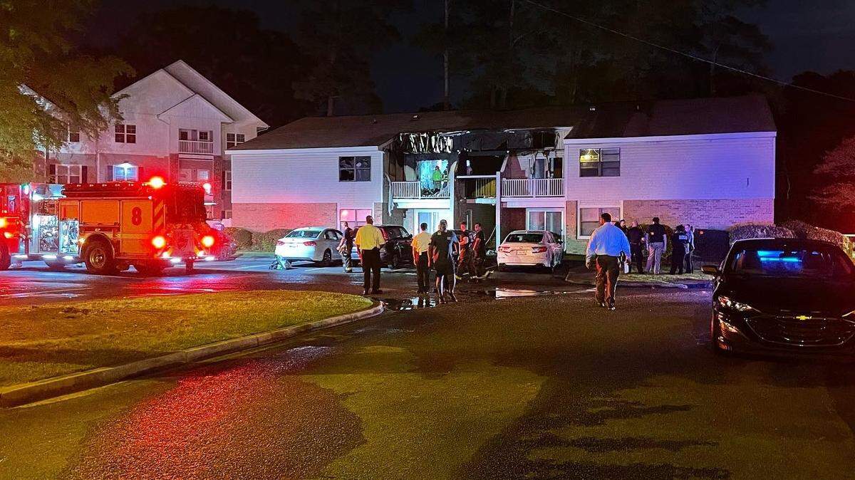An apartment building was damaged by fire.