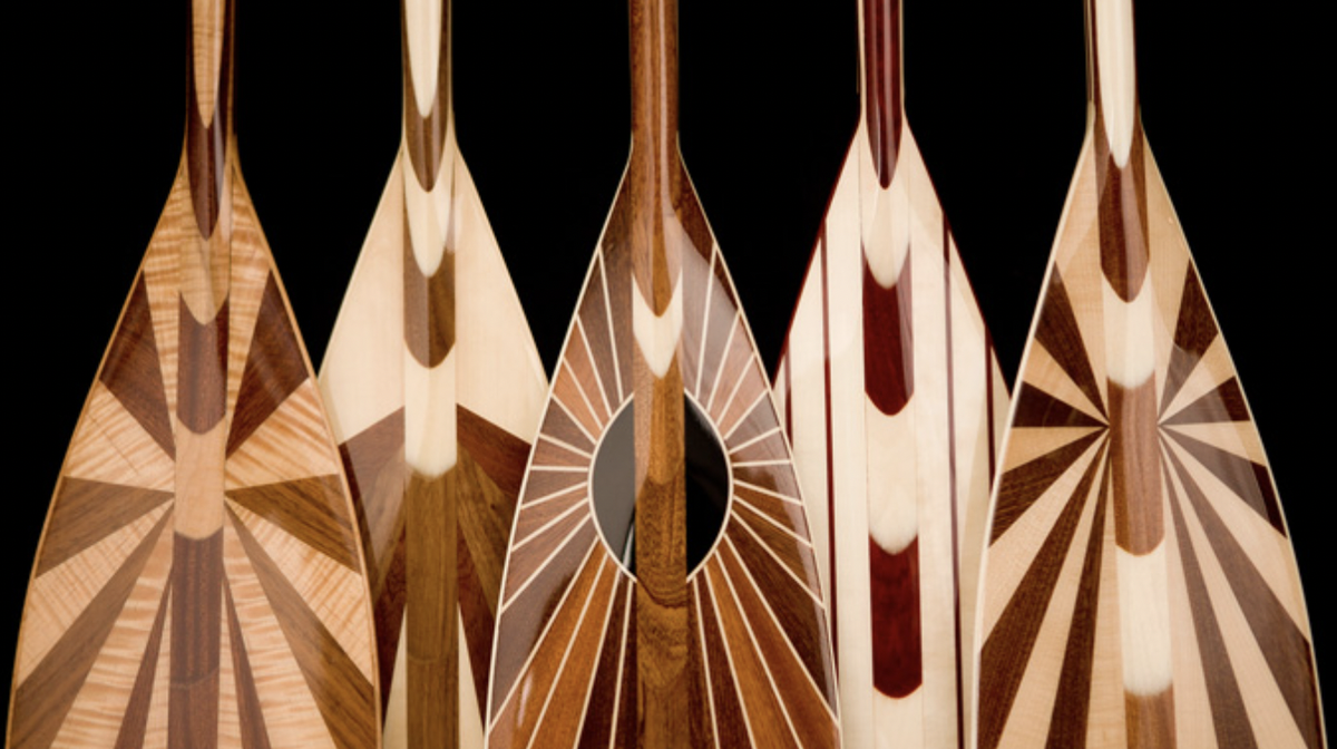 Customers tell James Herndon his paddles are too pretty to use and they hang them like artwork.