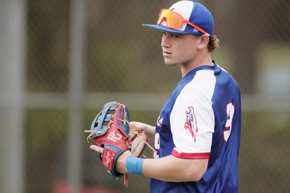 Hammond School’s Tucker Toman plays baseball against Cardinal Newman on Wednesday, April 6, 2022.