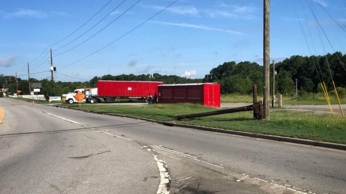 Power lines downed across Highway 378 in Lexington.