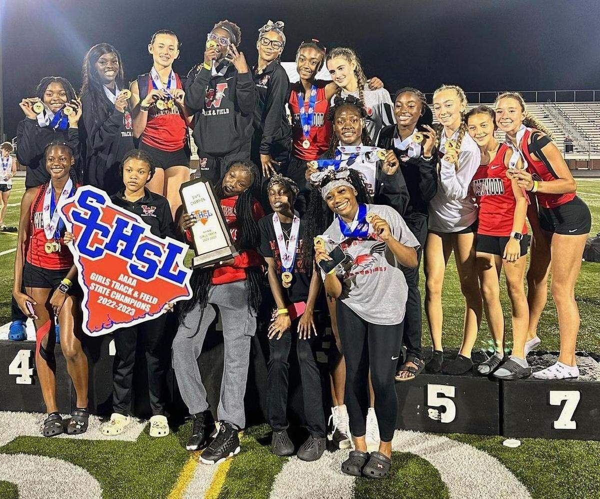 Westwood girls track were co-champions for 2023 Class 4A meet on May 19, 2023.