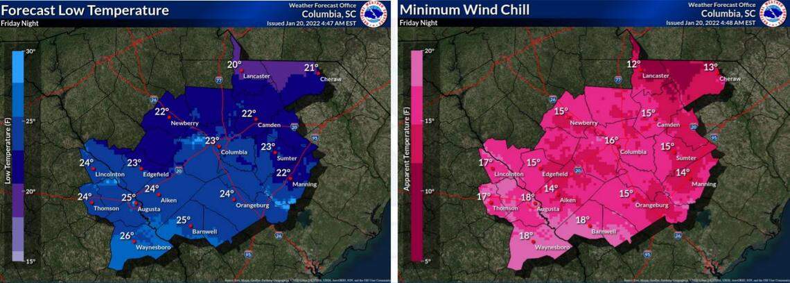 The National Weather Service issued a winter weather advisory for the Midlands.
