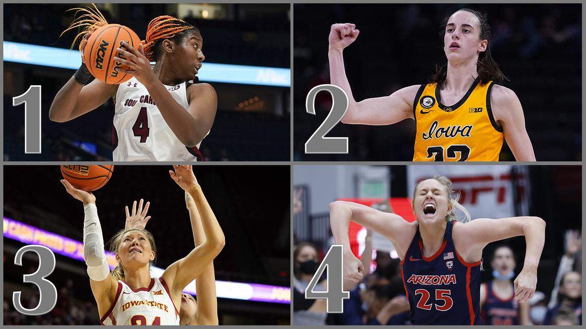 Top players from the top seeds in the Greensboro Regional include South Carolina’s Aliyah Boston, Iowa’s Caitlin Clark, Iowa State’s Ashley Joens and Arizona’s Cate Reese.
