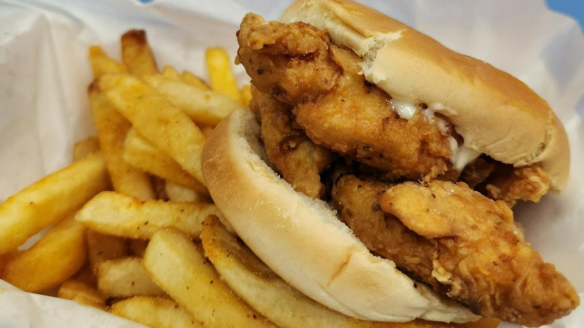 A chicken filet sandwich basket at Drake’s Duck-in.
