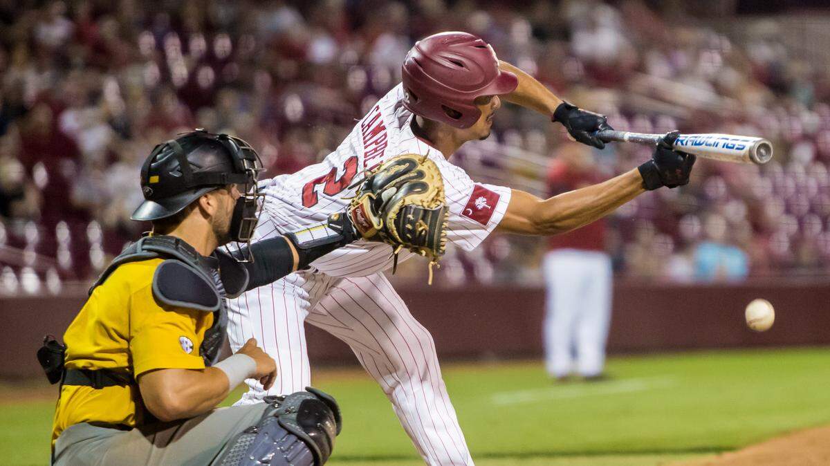 South Carolina Gamecocks left fielder Noah Campbell (2) File Photo