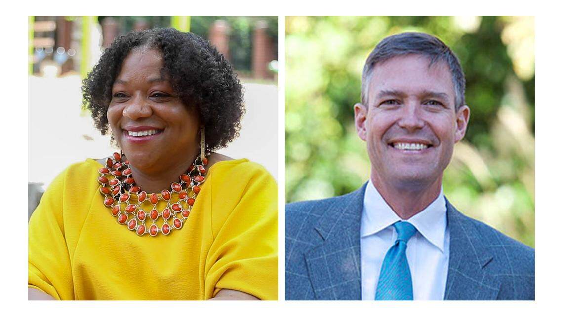 Columbia mayoral candidates Tameika Isaac Devine and Daniel Rickenmann