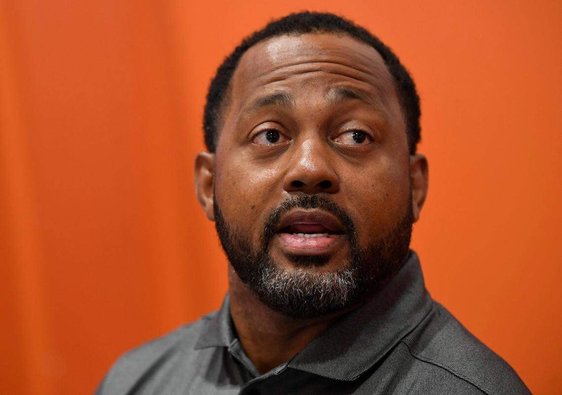 Clemson defensive backs coach Mike Reed answers questions during ClemsonÕs football media day at ClemsonÕs ReeveÕs Football Facility Tuesday, July 20, 2021. Bart Boatwright/Special to The State