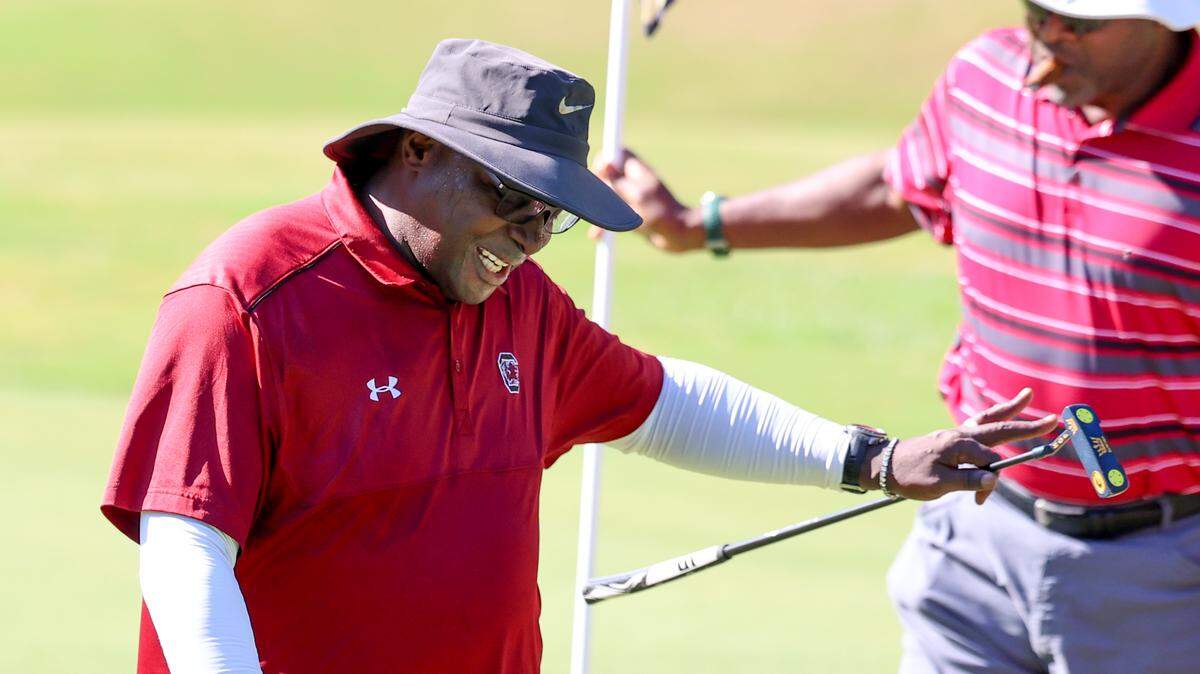 Sterling Sharpe plays Monday in the Birdies with Beamer golf event at Cobblestone Club.