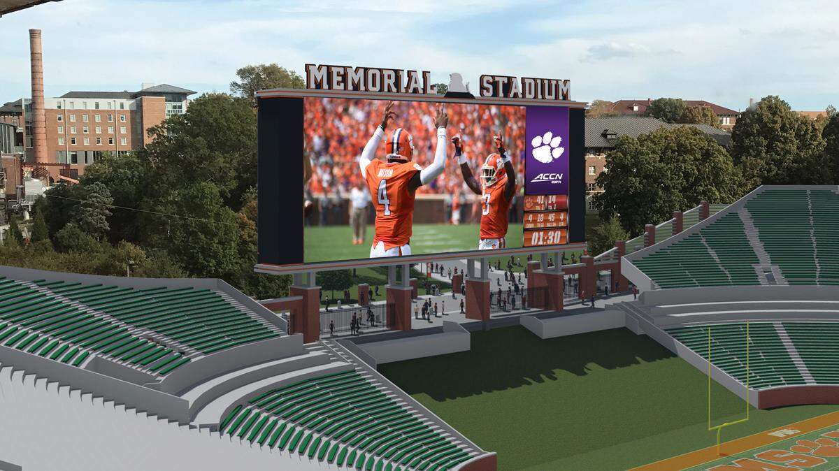 A rendering of the new video board at Clemson