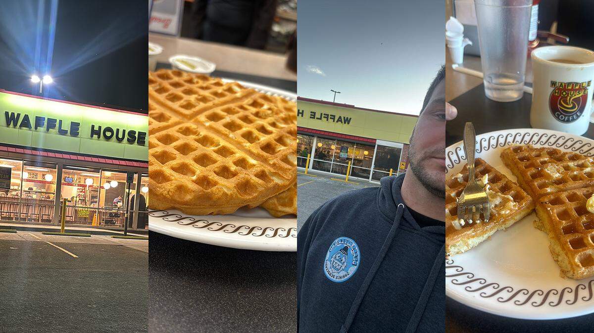 Tyler Renew completed the Waffle House Challenge on Jan. 12, 2024.
