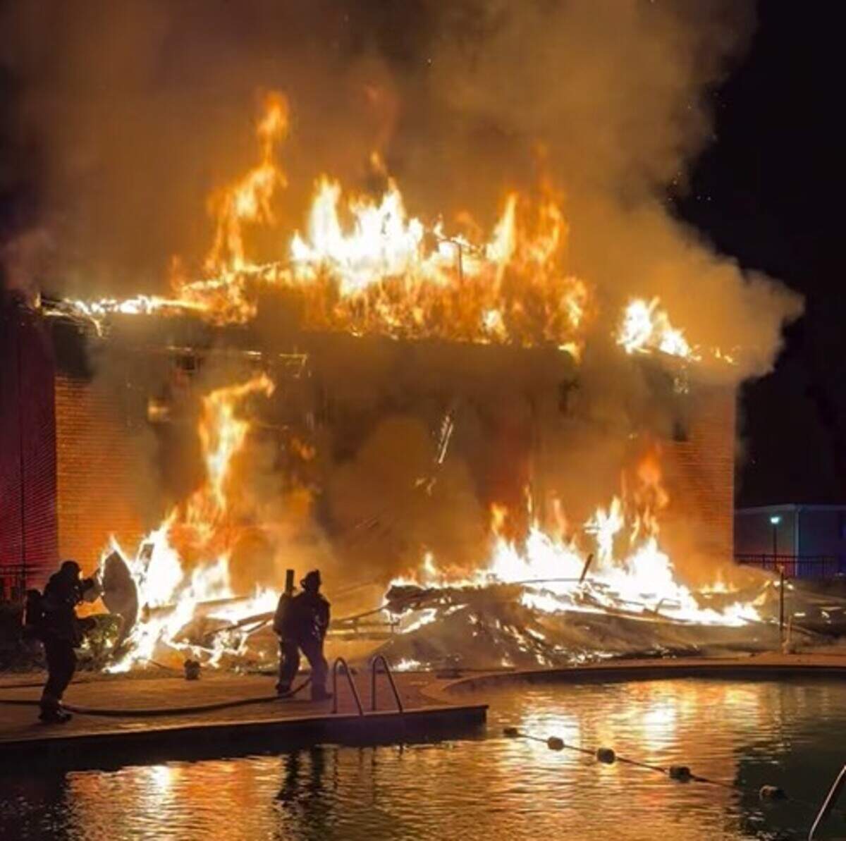 Members of the Irmo Fire District respond to a burning building.