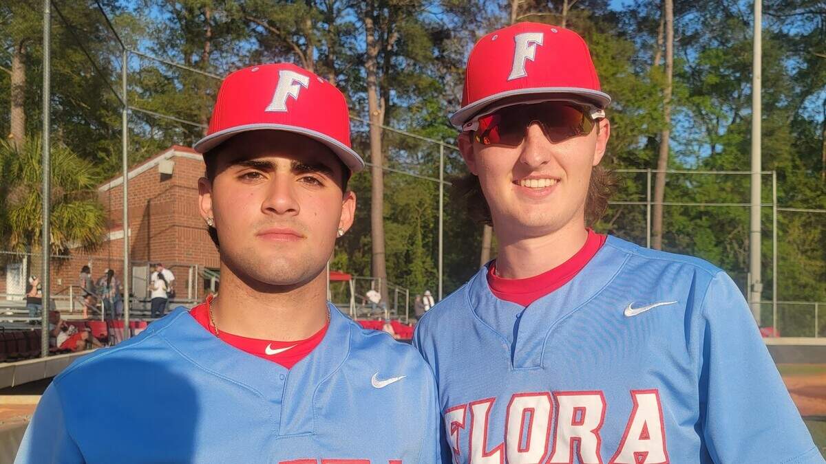 AC Flora’s Zander Buchan, left and Grant Loggins will play in college for South Carolina baseball program.