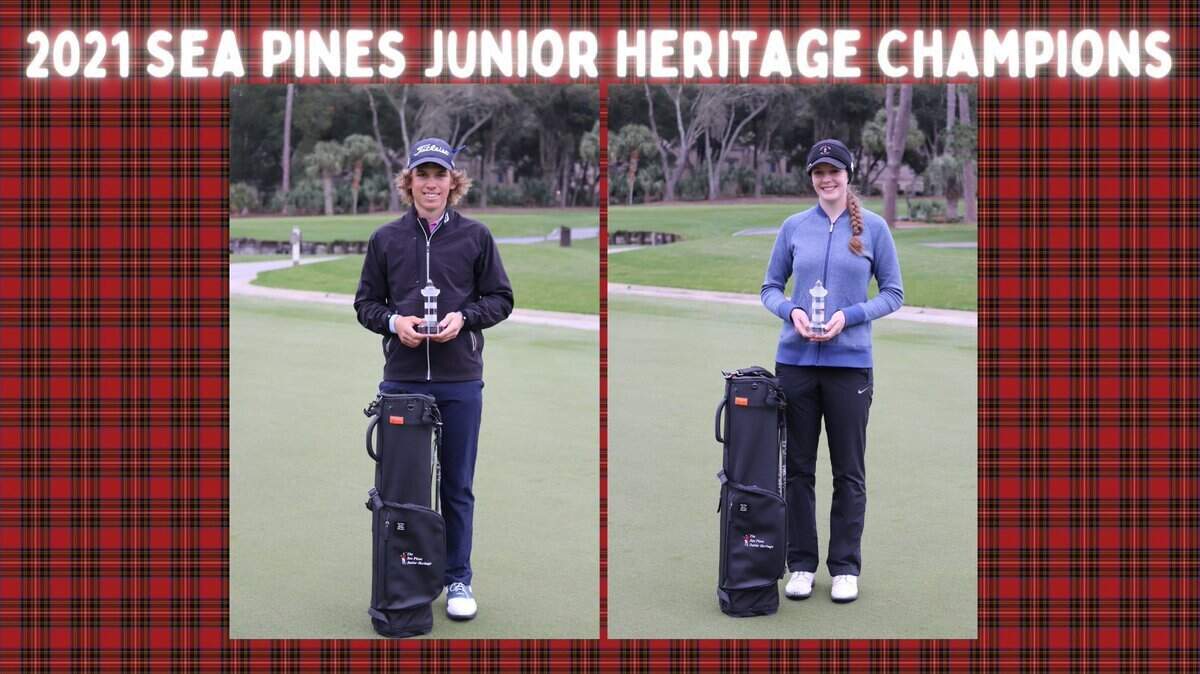 Jack Turner, left, and Adrian Anderson won Sea Pines Junior Heritage championships on Feb. 7, 2021.