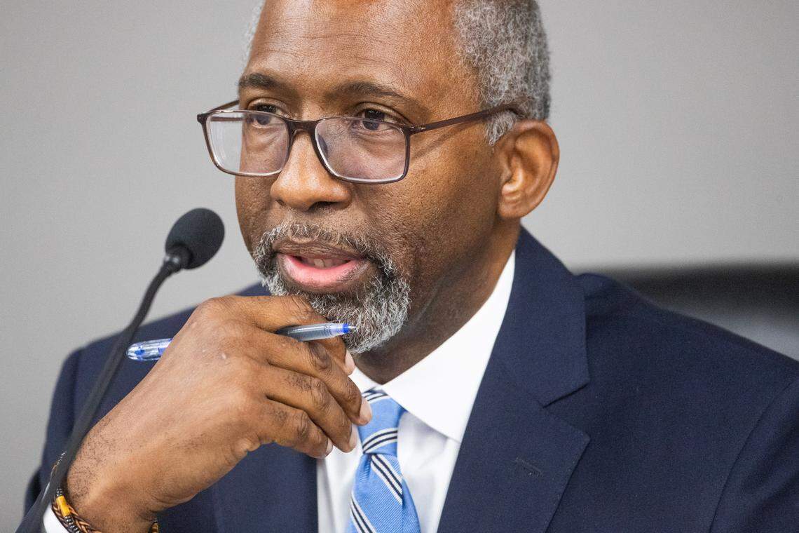 Superintendent Dr. Craig Witherspoon speaks during a meeting of the Richland 1 School Board on Wednesday, July 10, 2024.