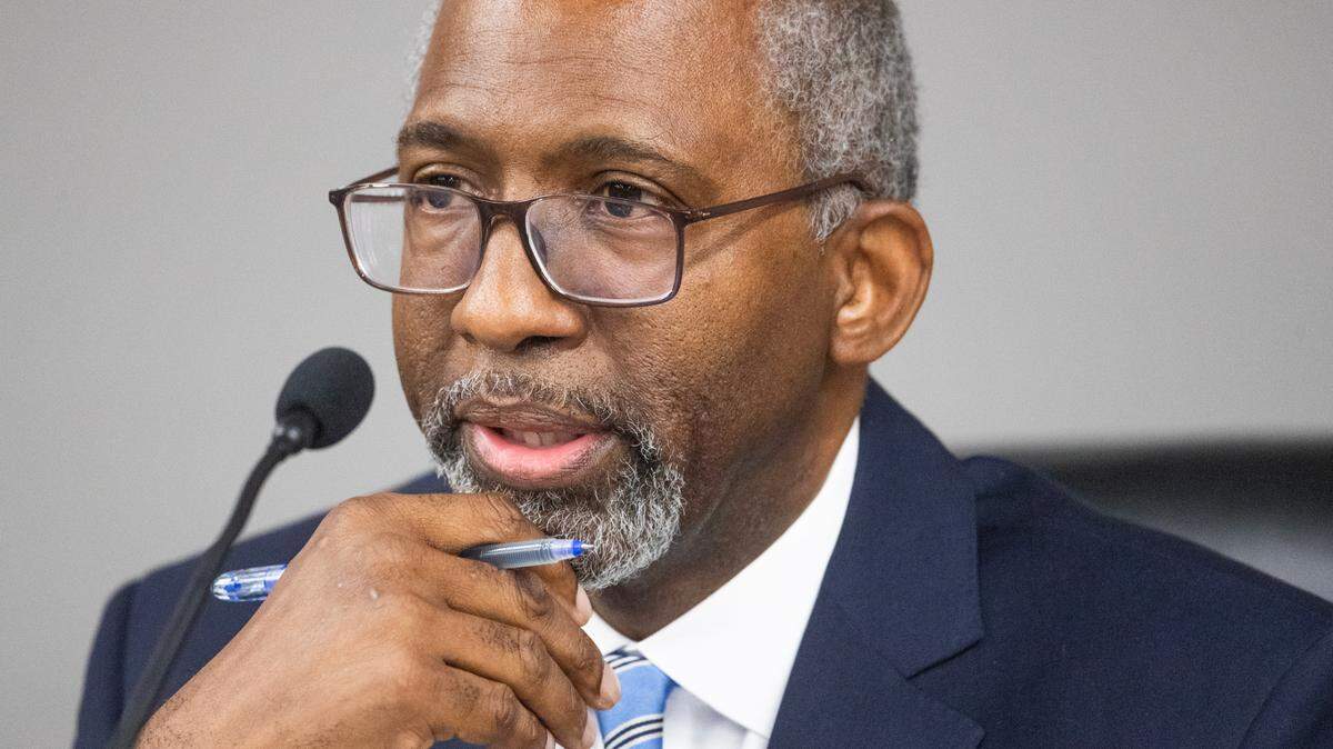 Superintendent Dr. Craig Witherspoon speaks during a meeting of the Richland 1 School Board on Wednesday, July 10, 2024. He will leave the district in June 2025.