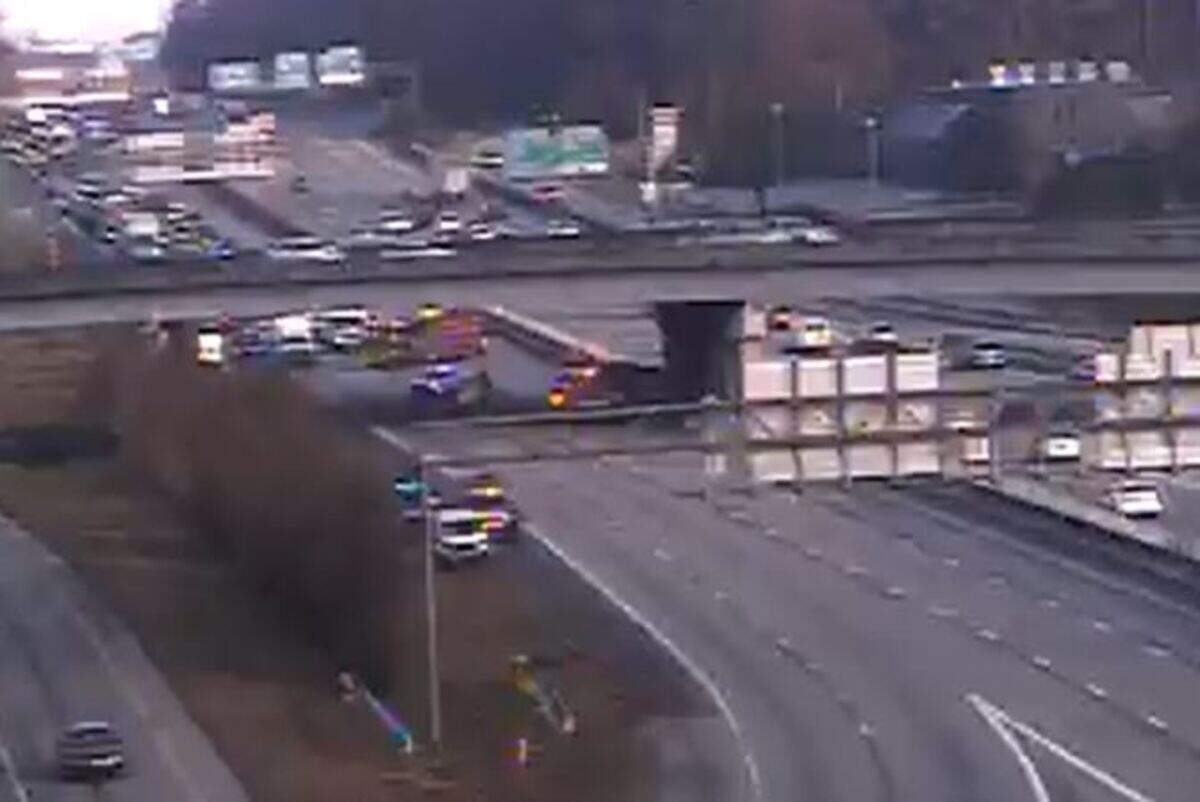 Vehicles were backed up following a crash on Interstate 26.