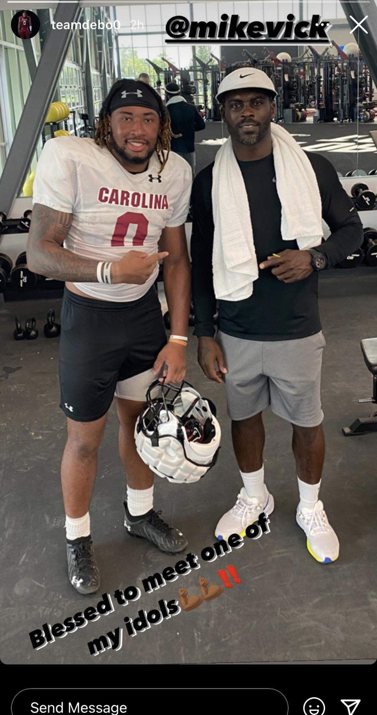 USC linebacker Debo Williams posted to Instagram on Monday about Mike Vick’s visit.