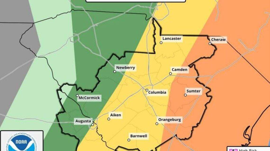 Strong winds & tornadoes possible in Columbia area. Here’s when severe weather is forecast