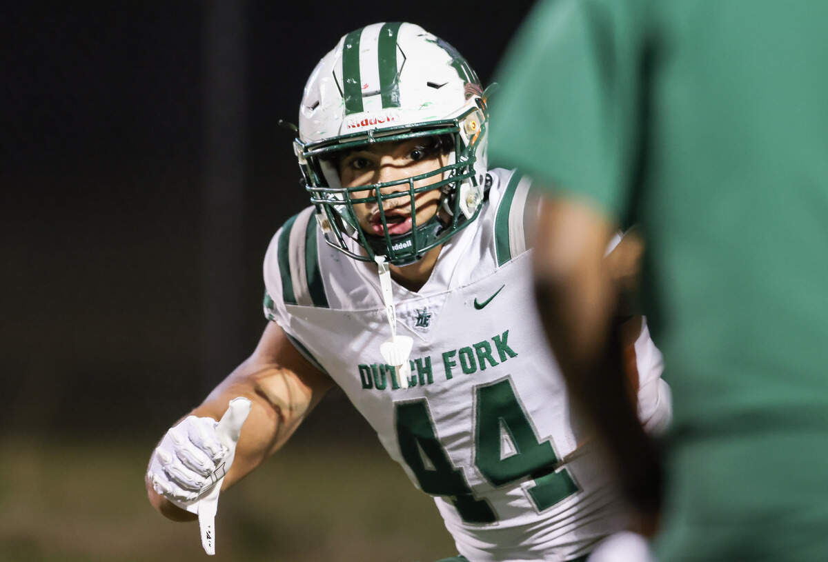 Jaden Wuerth of Dutch Fork warms up before White Knoll’s game against visiting Dutch Fork in Lexington on Friday, Oct. 10, 2025.