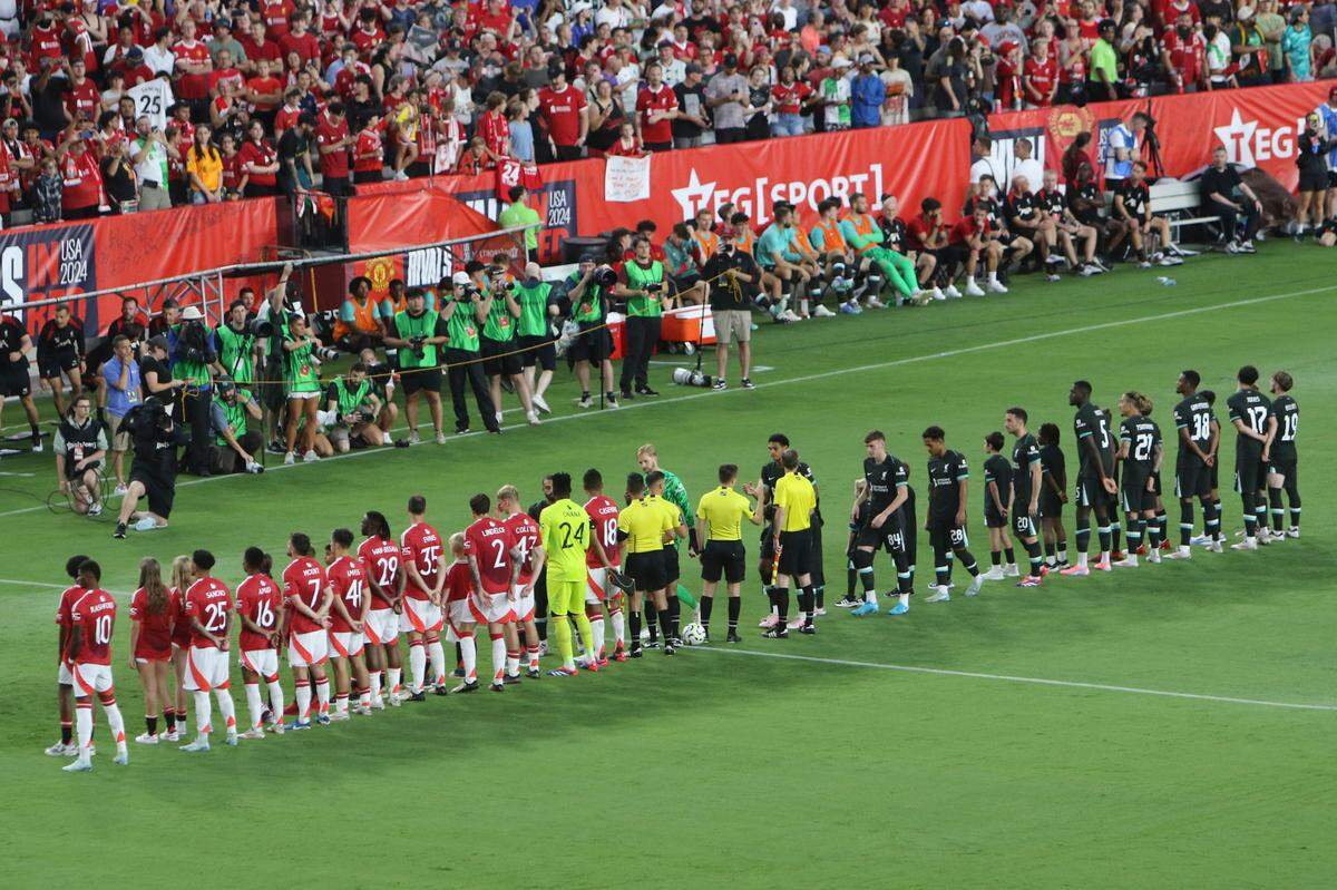 Liverpool and Manchester United players arrive at Williams-Brice Stadium on Saturday, Aug. 3, 2024 in advance of the Premier League soccer match.