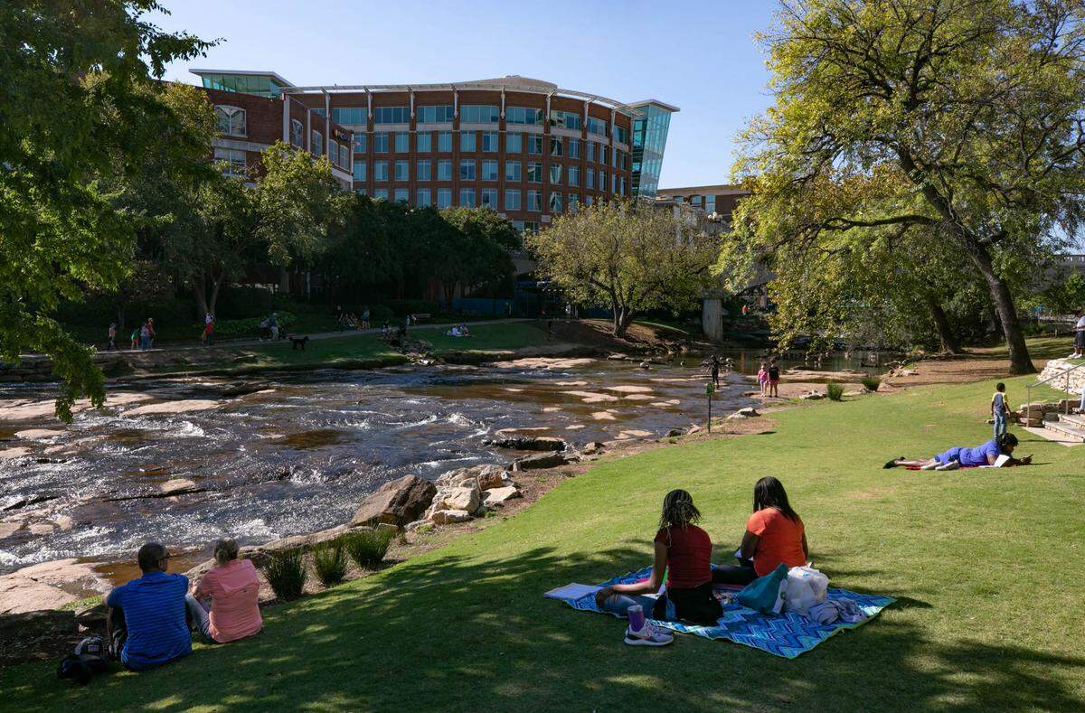 The Reedy River runs through Greenville in South Carolina’s foothills.