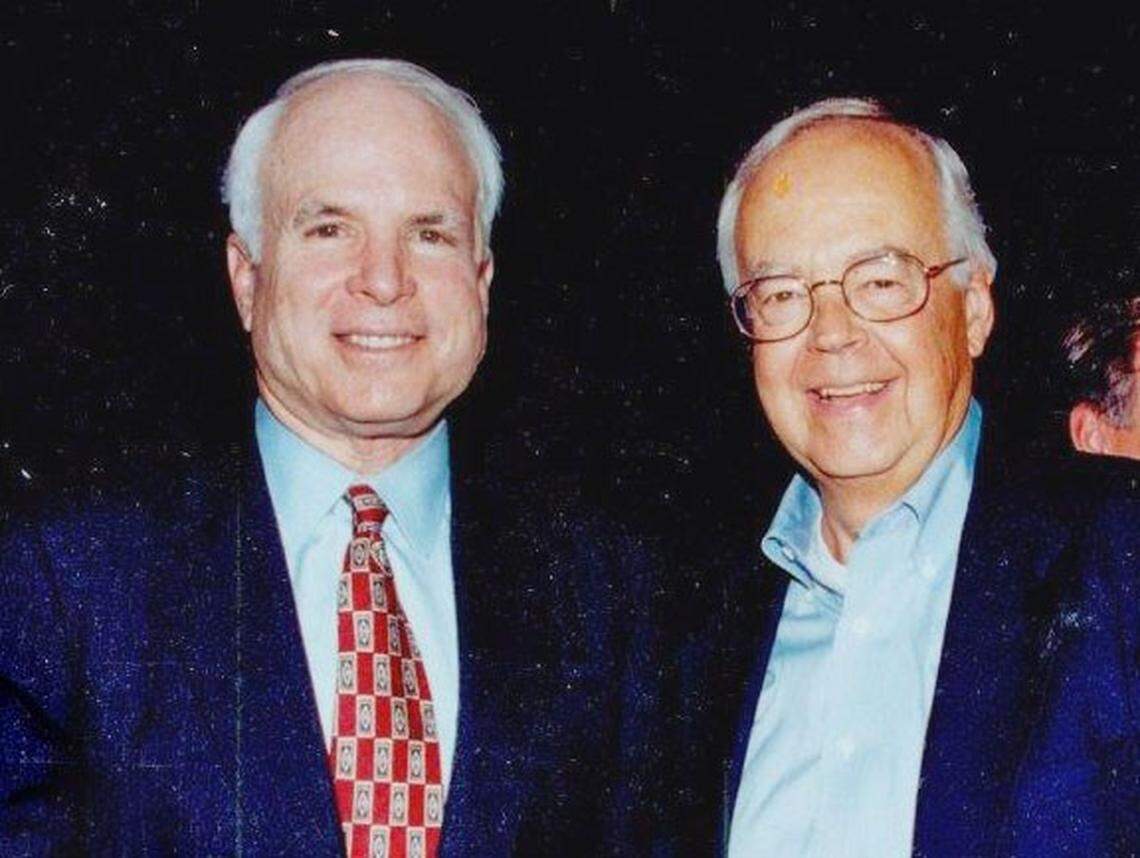 The State’s longtime political reporter, Lee Bandy, was widely known for his network of sources and connections as the newspaper’s Washington bureau reporter. This photo was with Sen. John McCain, R-Arizona. Bandy, who died in 2013, is being inducted into the S.C. Press Association’s journalism hall of fame.