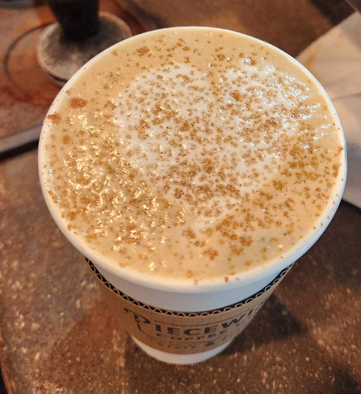 A pumpkin latte at Piecewise Coffee Co. in Cayce. The shop on State Street recently won The State’s 2023 Coffee Shop Poll.