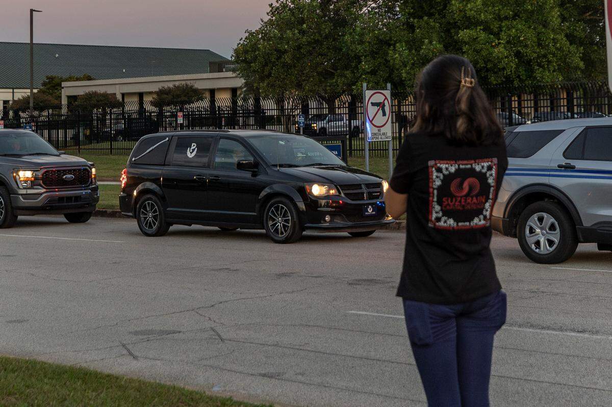 A hearse carrying the body of Freddie Owens leaves the Broad River Correctional Institution Friday evening. Owens became the first person executed in South Carolina in 13 years. He was convicted of killing a Greenville County mother of three.