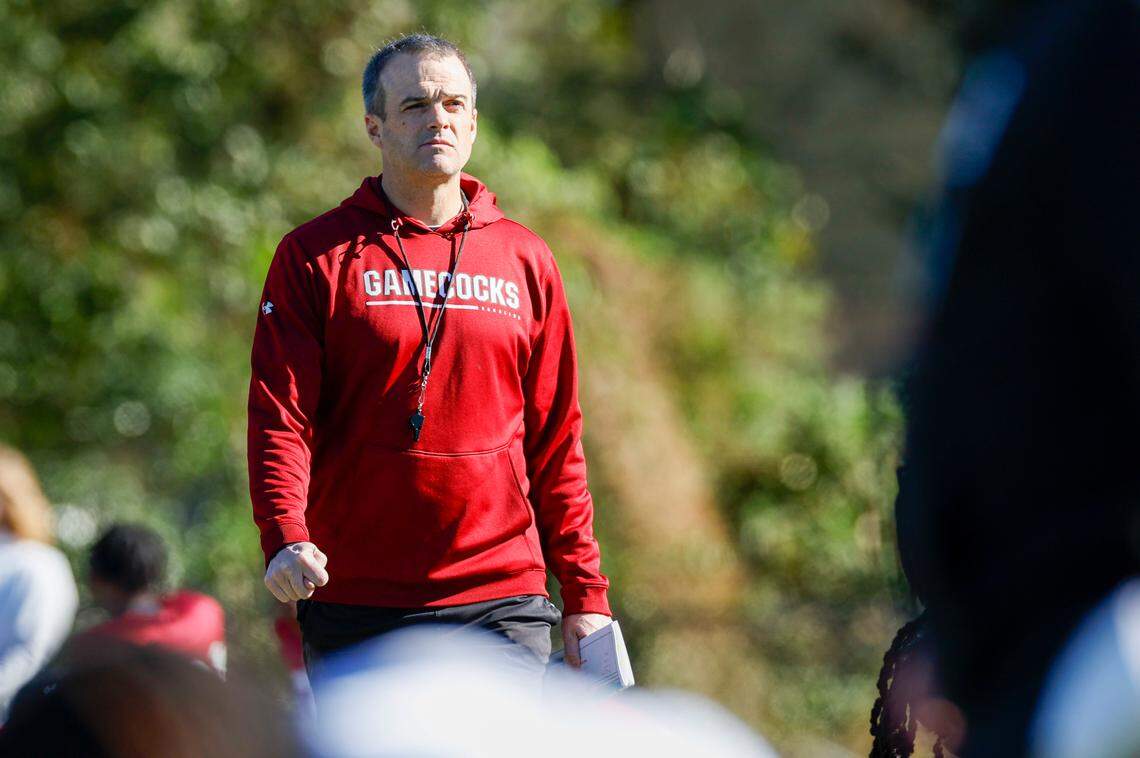 Shane Beamer’s South Carolina Gamecocks practice Tuesday, Dec. 27, 2022 at Episcopal School of Jacksonville in preparation for the Gator Bowl.