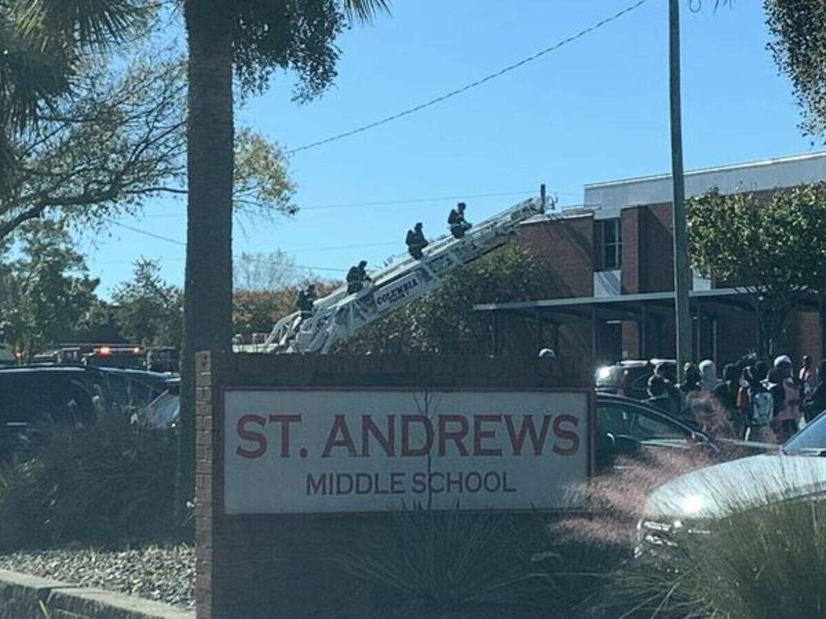 Members of the Columbia Fire Department resolved an issue at St. Andrews Middle School.