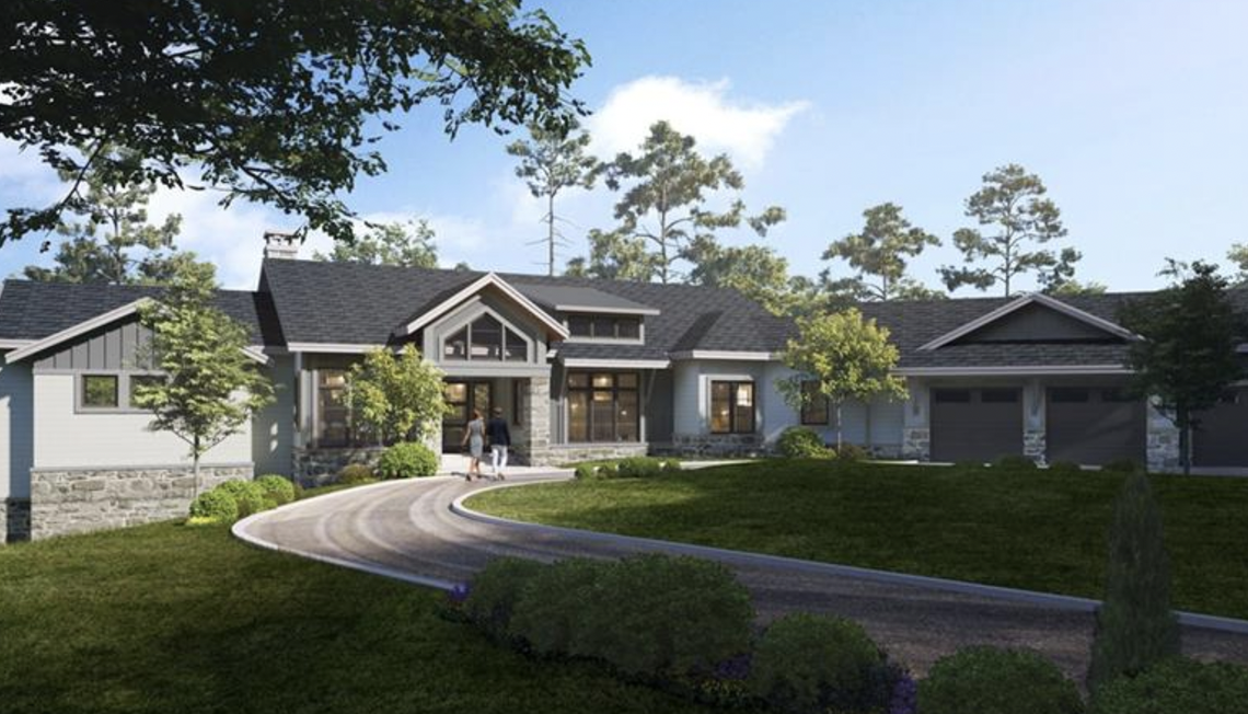 Soon to be built: a 5,500-square foot, four-bedroom, 5.5 bath contemporary style home in the Landing at Keowee Springs,
