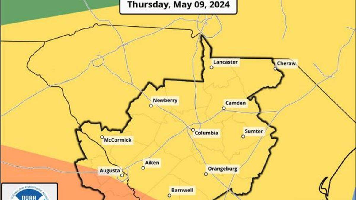 Severe weather is forecast for South Carolina.