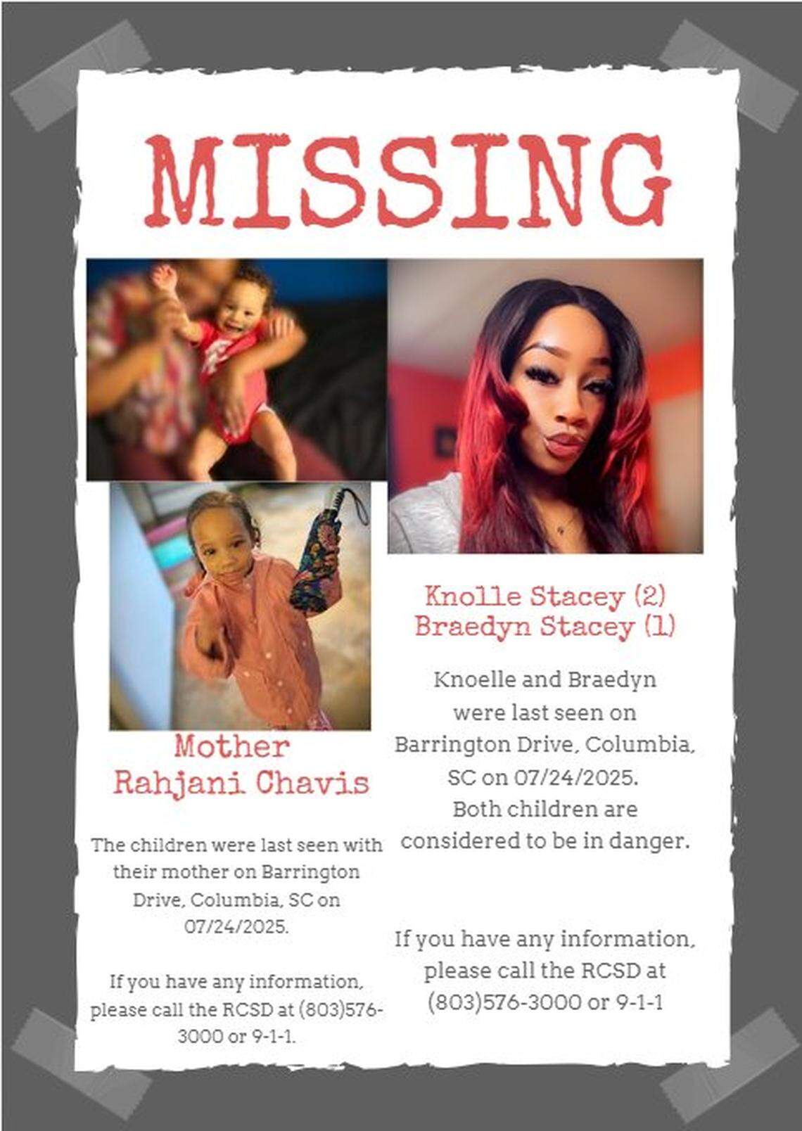 The Richland County Sheriff’s Department is asking for help finding two missing children.