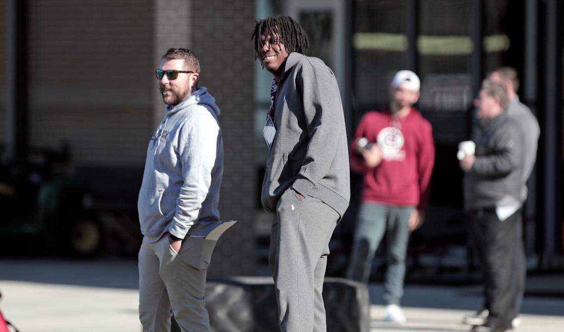 South Carolina recruiting target Josiah Thompson during 2023 spring practice.