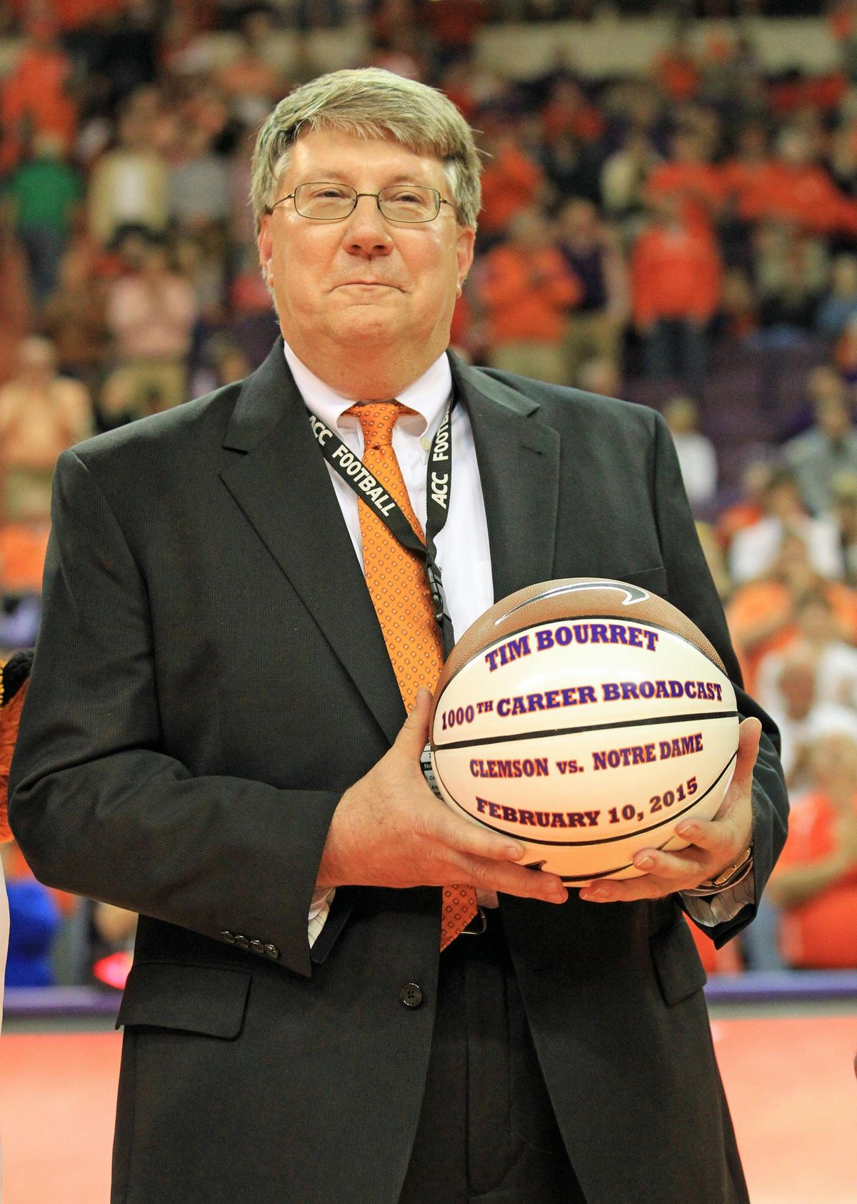 Tim Bourret will still call Clemson basketball games after his official retirement from the university.