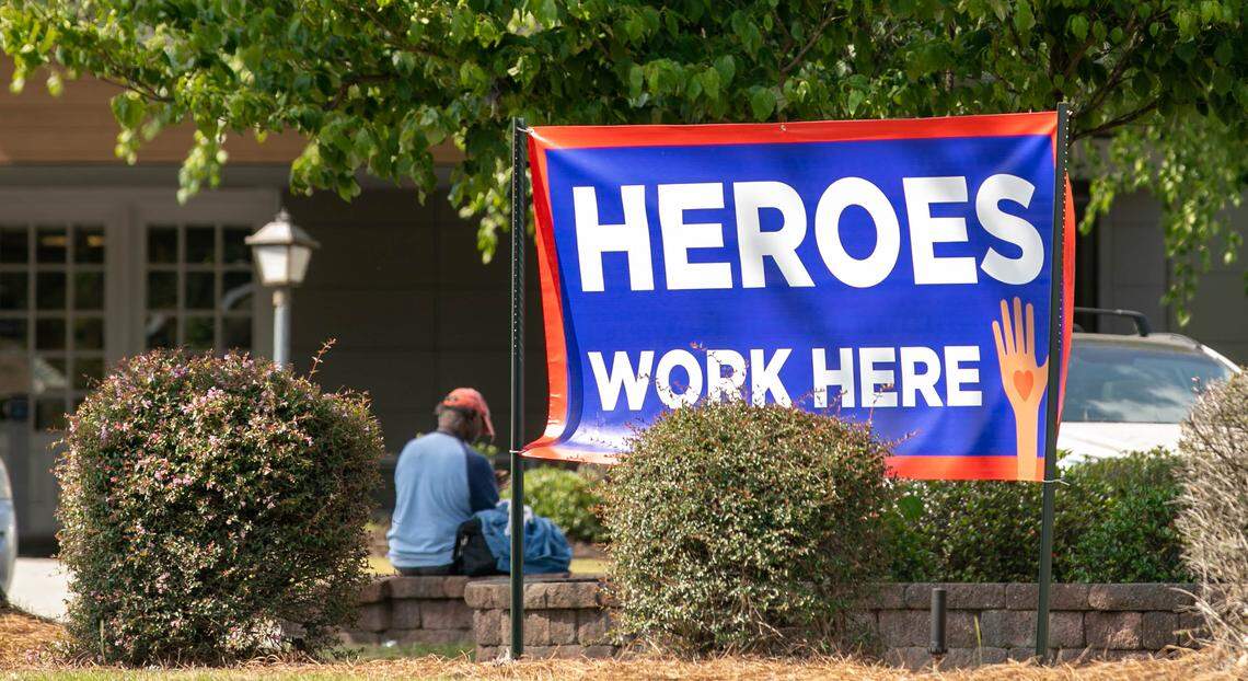 A sign outside the Millennium Post Acute Rehabilitation in West Columbia, one of the S.C. nursing homes with COVID-19 cases, on May 14, 2020.