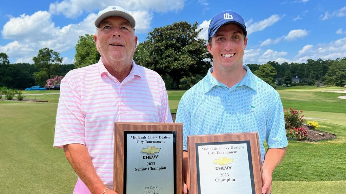 From left: Steve Liebler, senior (55 and older) champion; and Patrick Stephenson, amateur (overall) champion