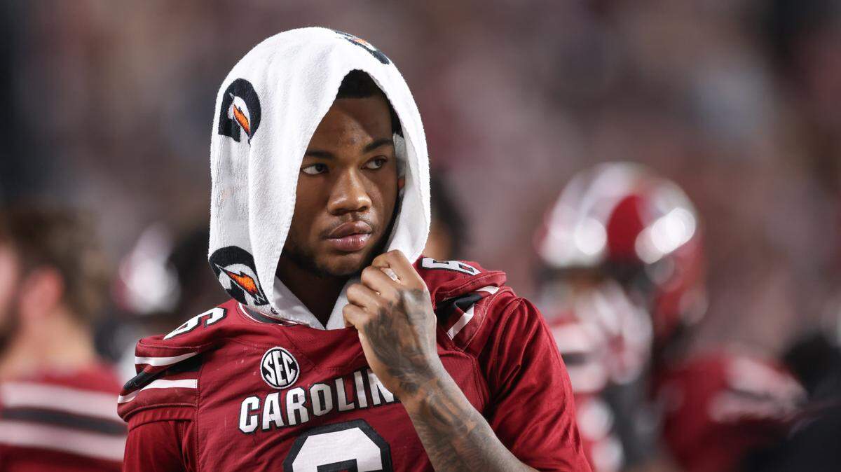 South Carolina defensive end Dylan Stewart (6) is seen on the sideline during first half of the Gamecocks’ game against Coastal Carolina at Williams-Brice Stadium in Columbia on Saturday, November 22, 2025.