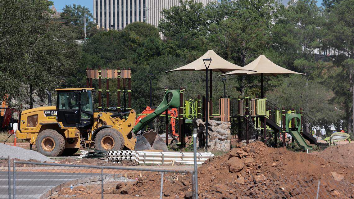 Work continues on the $24 million restoration of Columbia’s Finlay Park. The park is expected to open in November.