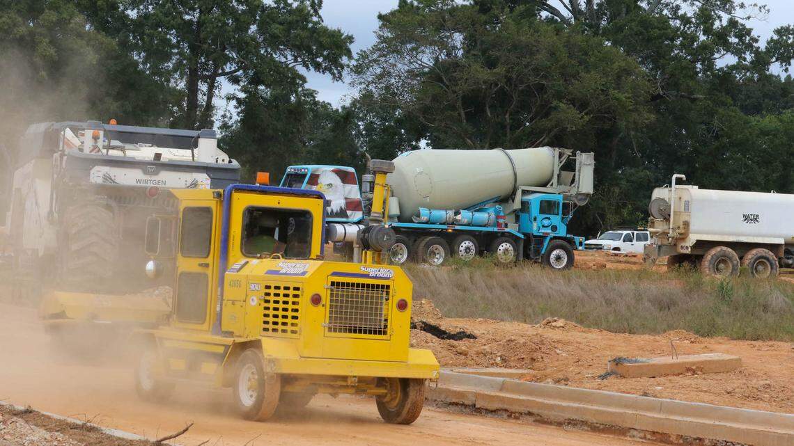 Construction on Piney Woods Elementary School in Chapin in the fall of 2020. The school opened to students for the 2021-22 school year.
