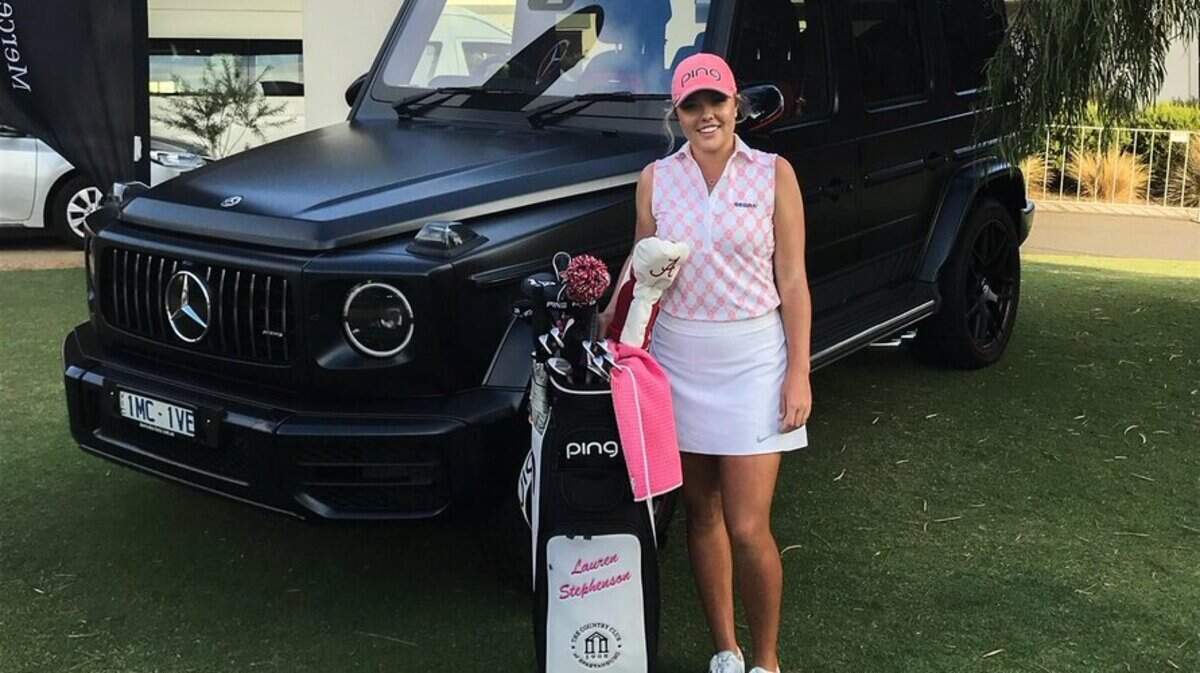 Lauren Stephenson finished tied for eighth in her LPGA debut at the ISPS Handa Vic Open in Victoria Australia.