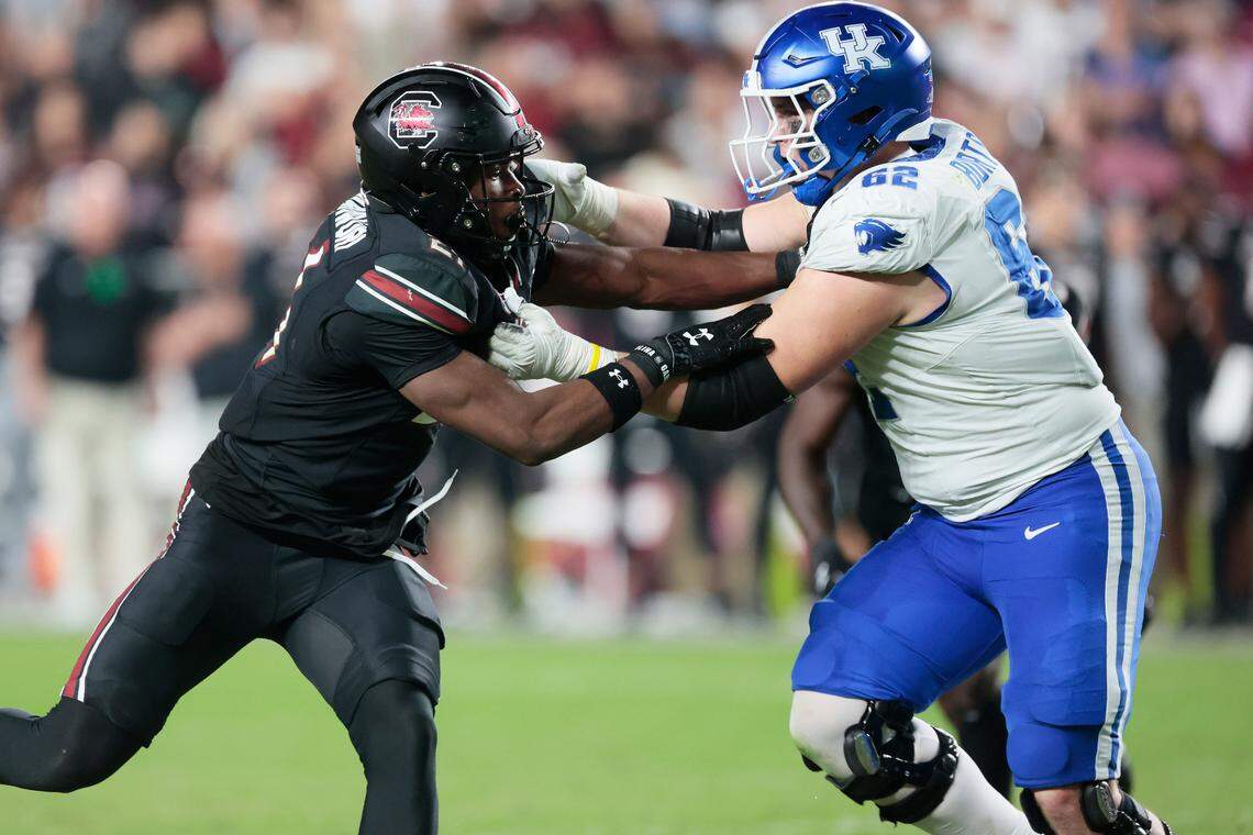 Jager Burton, a former Frederick Douglass High School standout, is back for another season starting on the offensive line but is probably moving to a new spot.