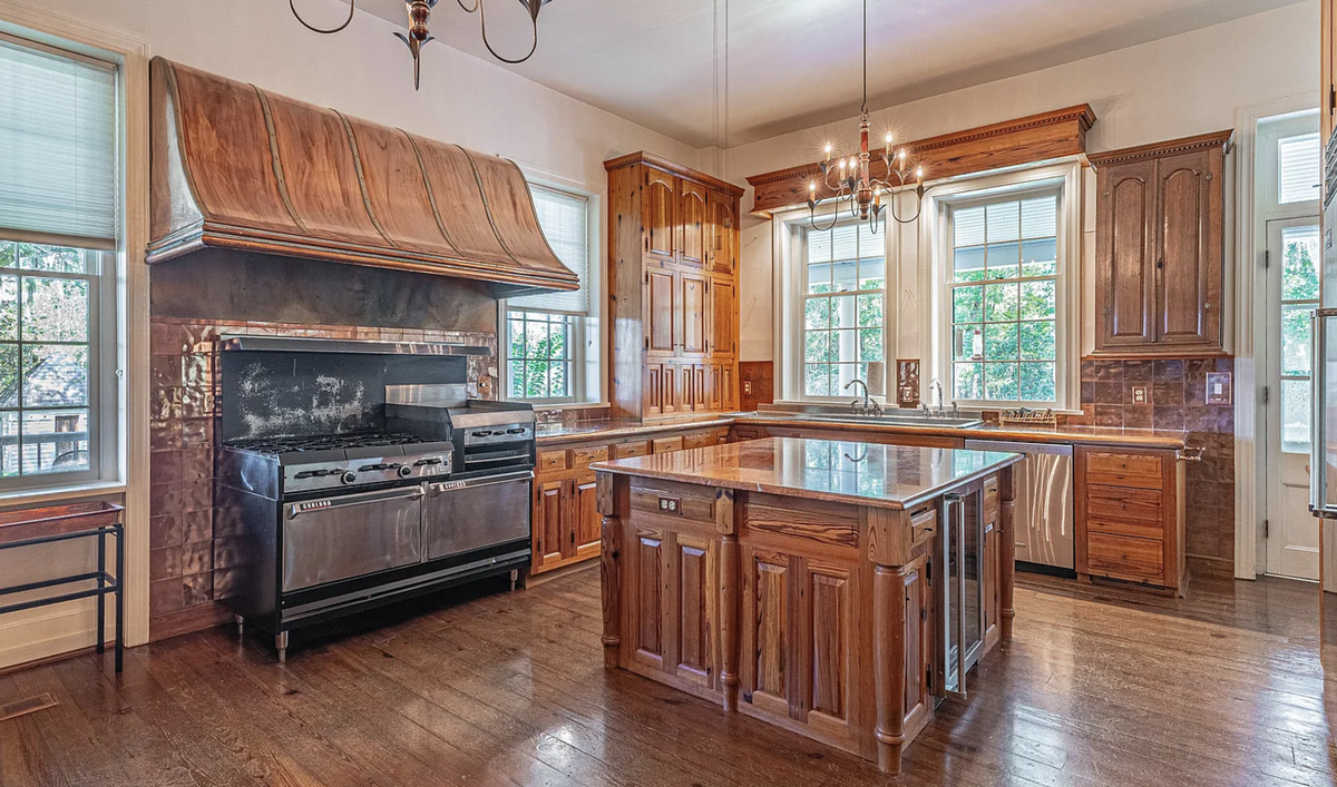The upscale main kitchen is one of five on the Dean Hall property.